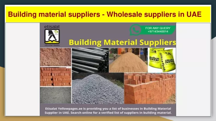 building material suppliers wholesale suppliers in uae