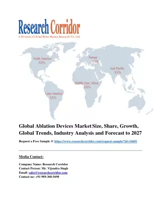 Global Ablation Devices Market Size, Share, Growth, Global Trends, Industry Analysis and Forecast to 2027