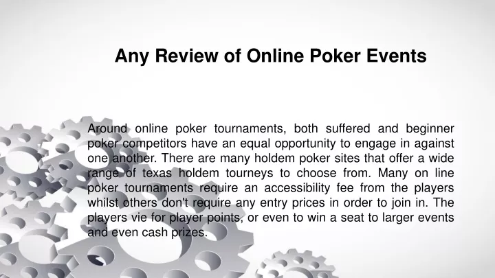 any review of online poker events