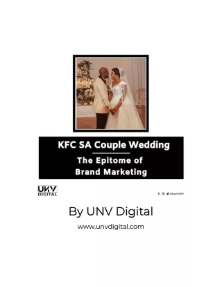 KFC SA Couple Wedding - The Epitome of Brand Marketing