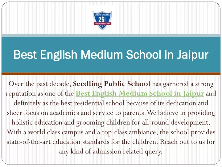 best english medium school in jaipur