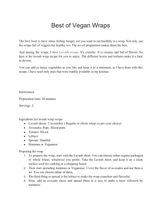 Best of Vegan Wraps