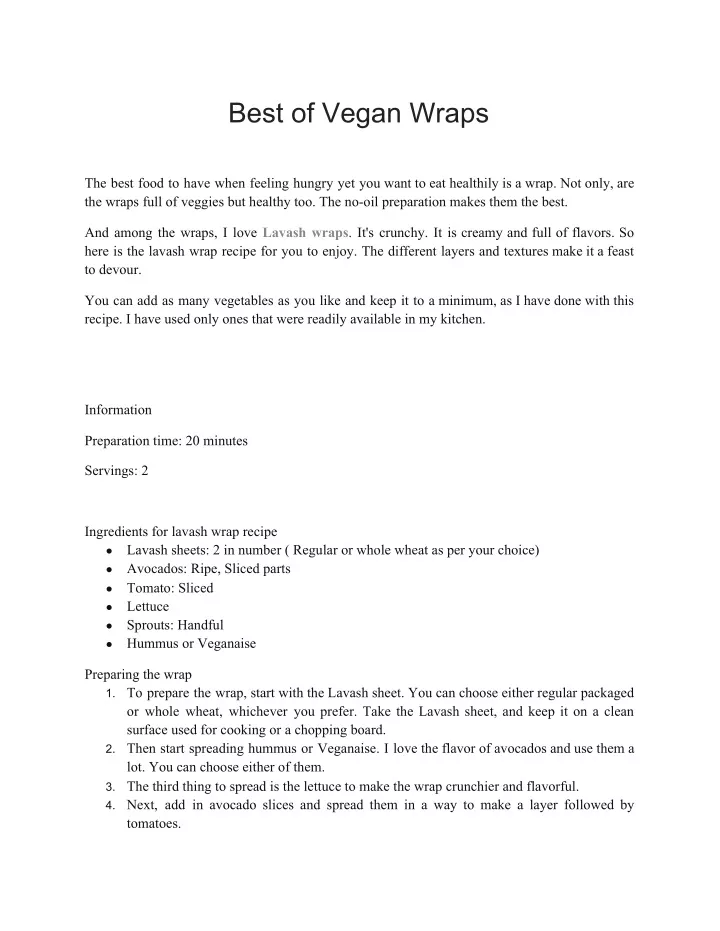 best of vegan wraps