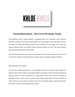 KHLOE JEWELS | Online Jewelry Store – Personalized Jewelry For Her