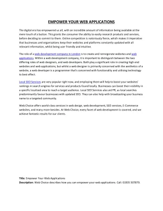 empower your web applications