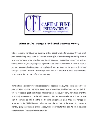 Capital Fund International | Finance Investment Management Company