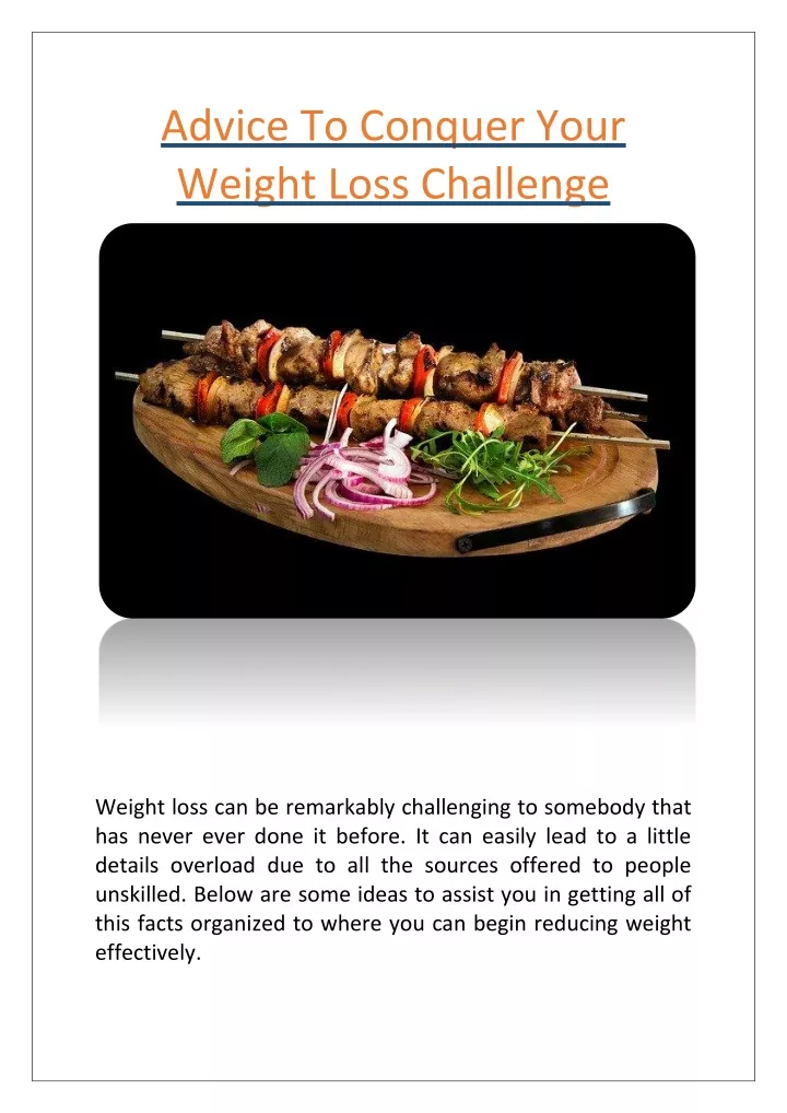 advice to conquer your weight loss challenge