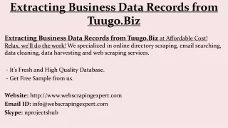 extracting business data records from tuugo biz