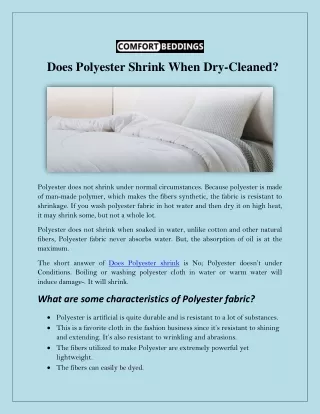 Does polyester shrink when dry-cleaned?