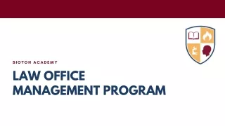 Law Office Management Program - Siotoh Academy
