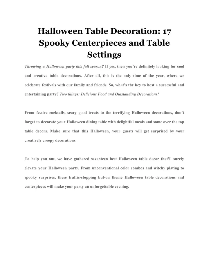 halloween table decoration 17 spooky centerpieces