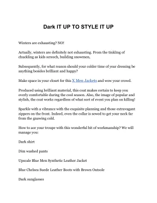 dark it up to style it up