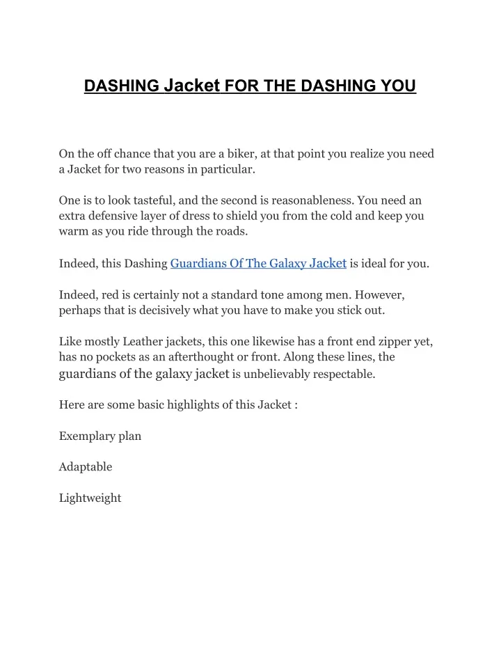 dashing jacket for the dashing you