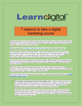 Online Digital Marketing Training in Bangalore