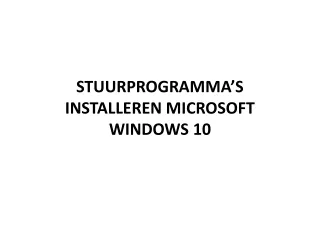 stuurprogramma s installeren microsoft windows 10