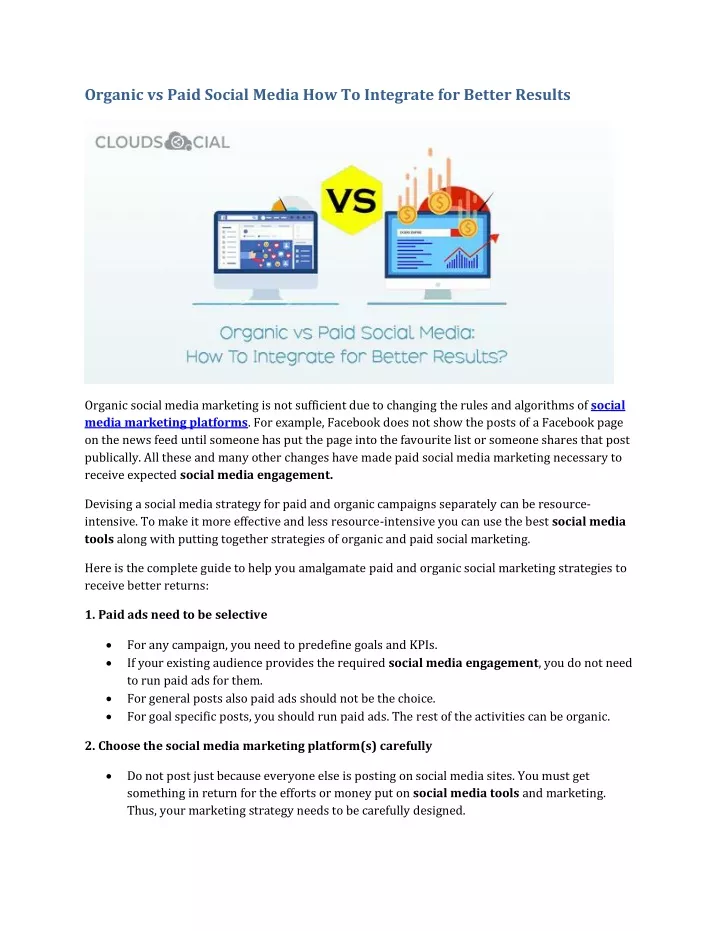 organic vs paid social media how to integrate