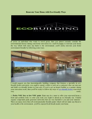 eco friendly home builders | eco friendly homes