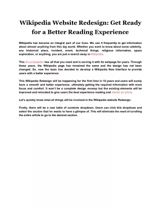 wikipedia website redesign get ready for a better