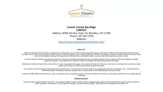custom closets bay ridge contact address 8508