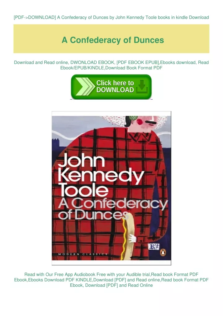 pdf download a confederacy of dunces by john
