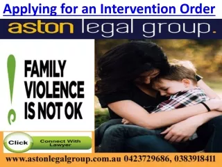 Applying for an Intervention Order Family Violence And Personal Safety