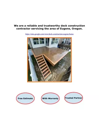 we are a reliable and trustworthy deck