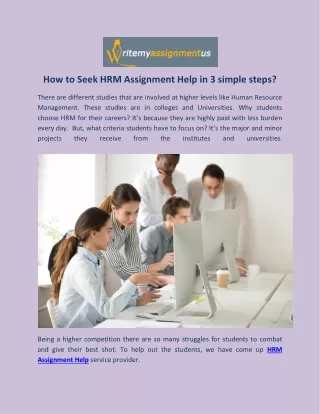 How to Seek HRM Assignment Help in 3 simple steps?