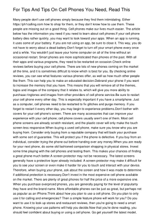 for tips and tips on cell phones you need read