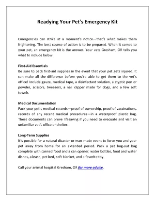 readying your pet s emergency kit