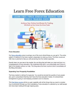 Forex Education | Free Forex Course | Forex Reviews