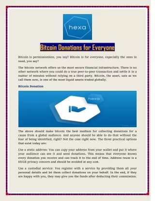 Bitcoin Donations for Everyone