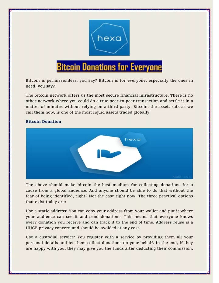 bitcoin donations for everyone