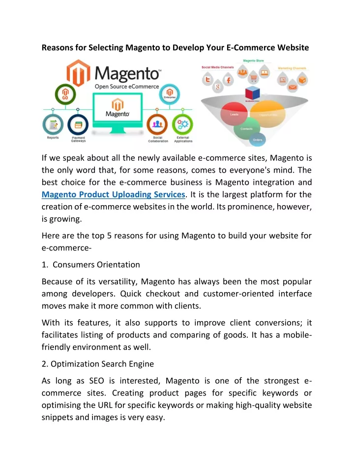reasons for selecting magento to develop your