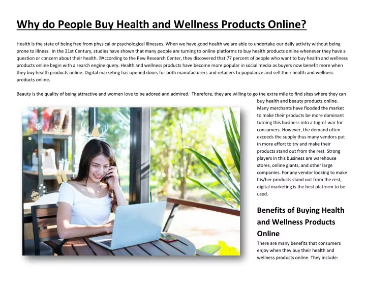 why do people buy health and wellness products