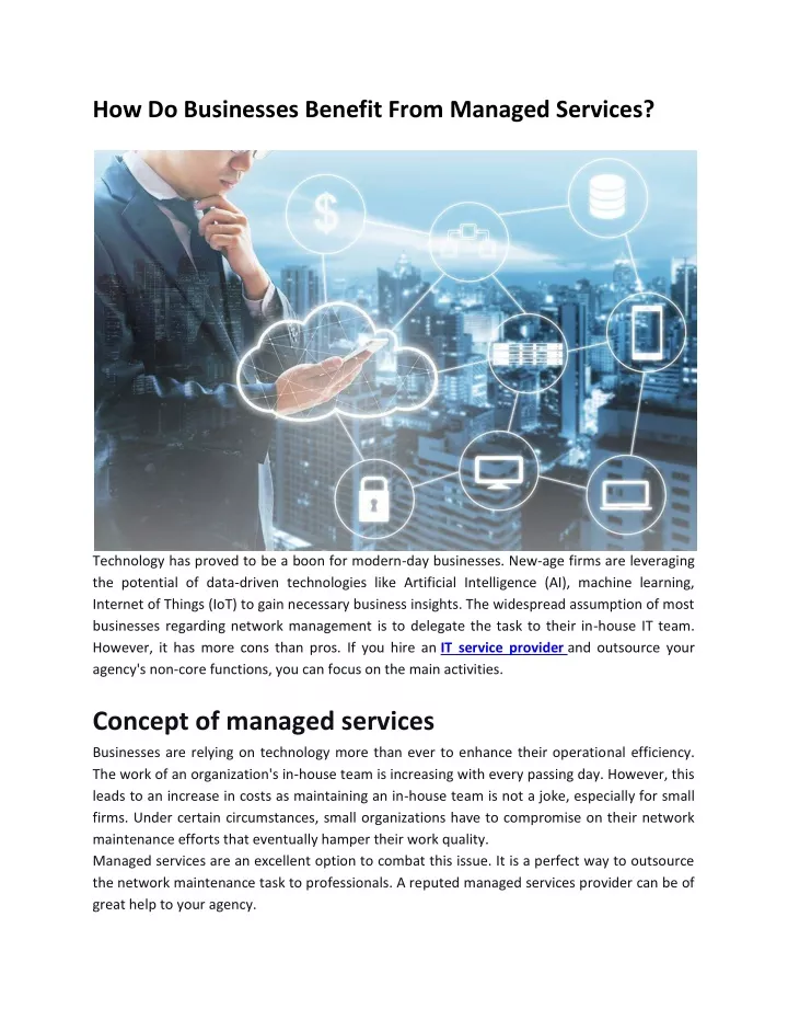 how do businesses benefit from managed services