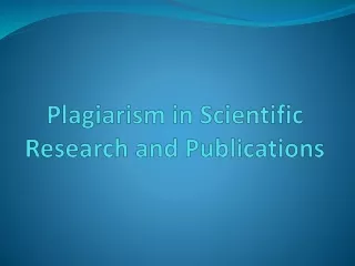 plagiarism in scientific research and publications