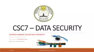 Lecture 1: Data Security