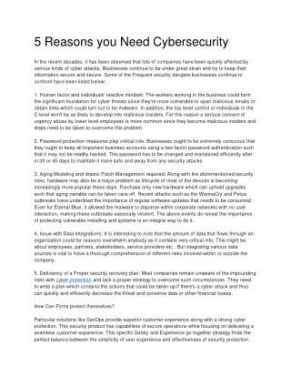 5 reasons you need cybersecurity