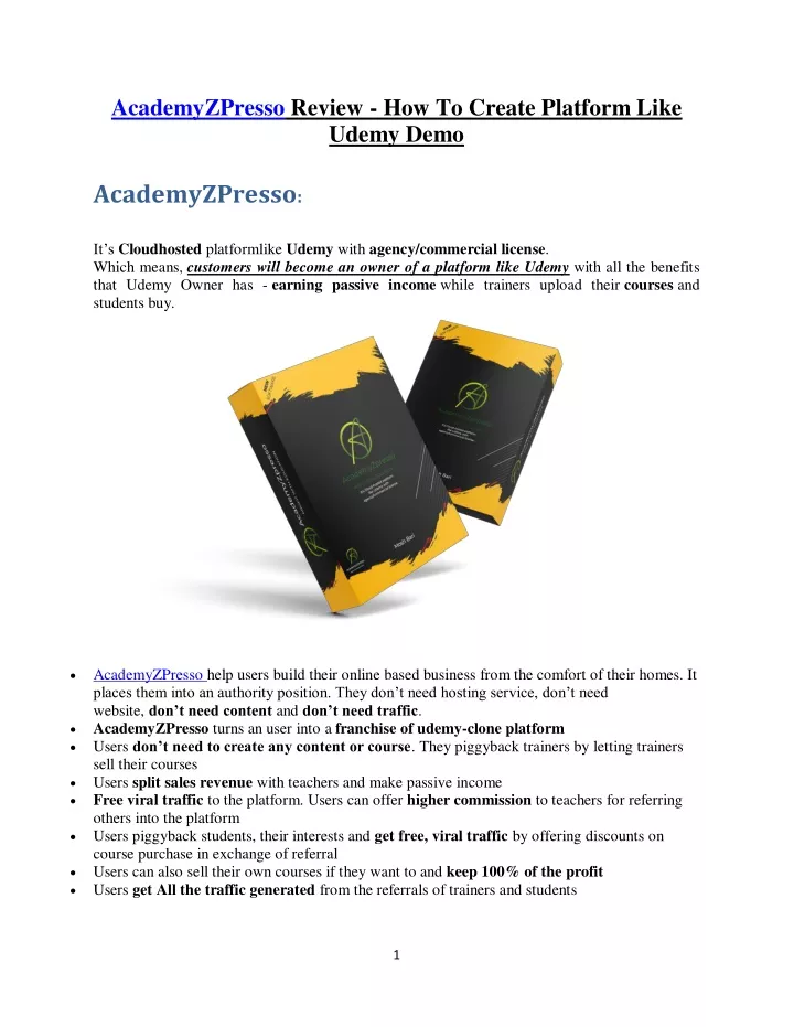 academyzpresso review how to create platform like