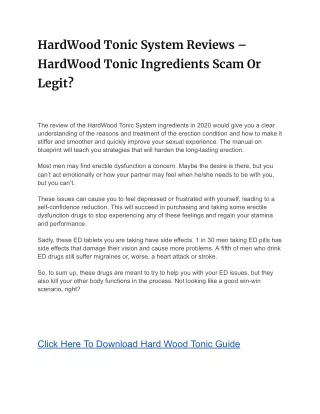 HardWood Tonic System Reviews