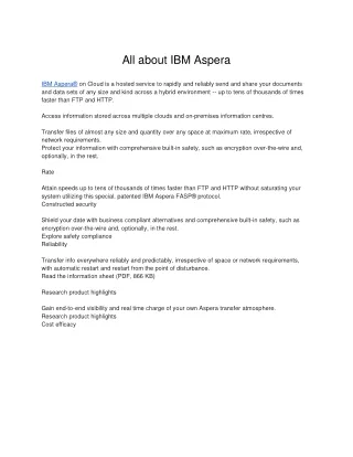 all about ibm aspera