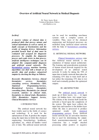 overview of artificial neural network in medical