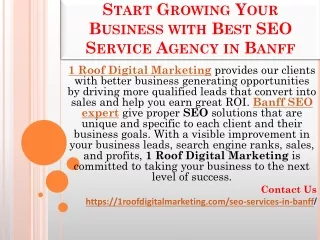 Start Growing Your Business with Best SEO Service Agency in Banff