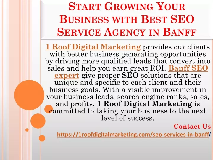 start growing your business with best seo service agency in banff