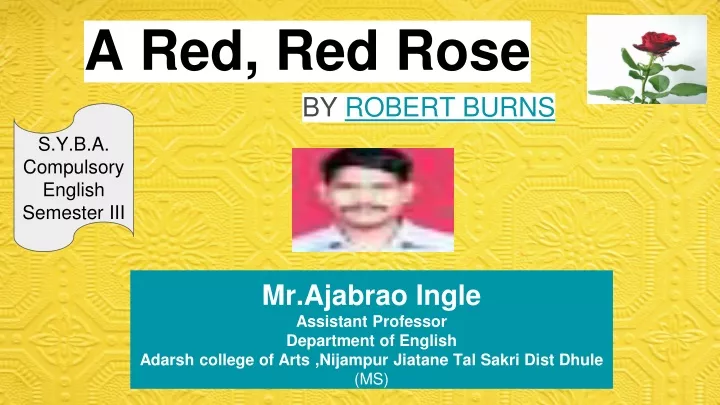 a red red rose by robert burns