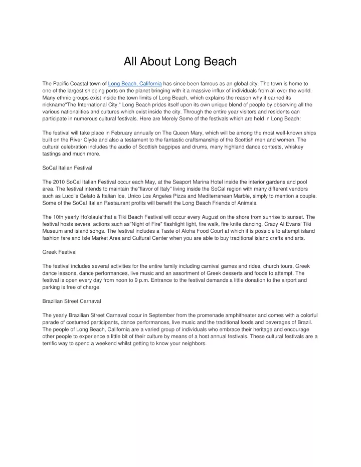 all about long beach