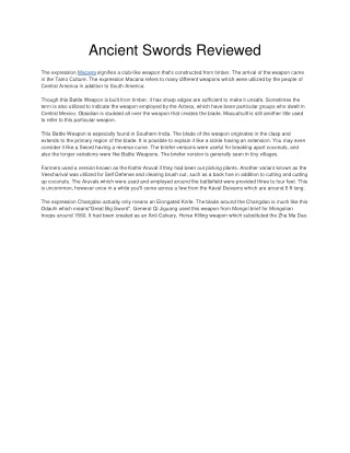 ancient swords reviewed