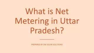 What is Net Metering in Uttar Pradesh?