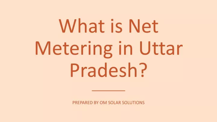 what is net metering in uttar pradesh