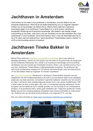 jachthaven in amsterdam